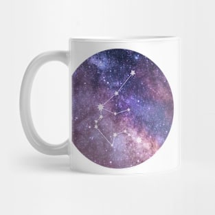 Aquarius Sign in the Dark Pink Starry Night Sky Mug